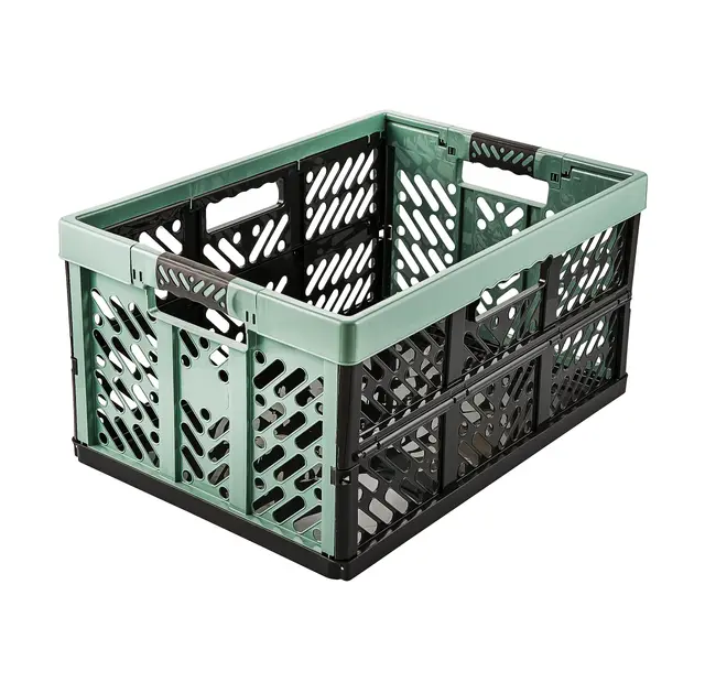 keeeper Stabile Profi-Klappbox mit Soft-Touch Griffen, 54 x 37 x 28 cm, 45 l, Ben, Nordic Green