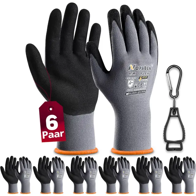 nopaben arbeitshandschuhe 6 paar nitril