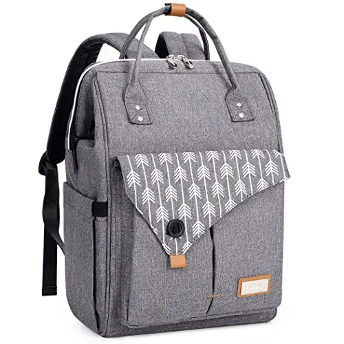 Lekebaby Baby Wickelrucksack Wickeltasche mit Wickelunterlage Multifunktional Große Kapazität Babytasche Reisetasche für Unterwegs, Grau