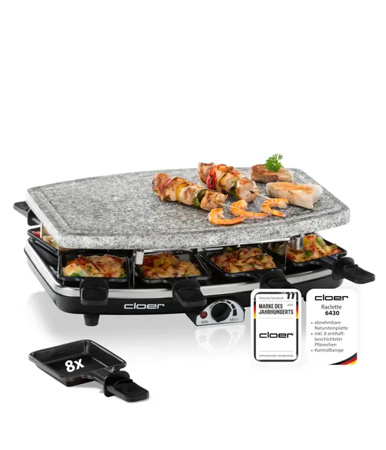 cloer 6430 raclette-grill naturstein