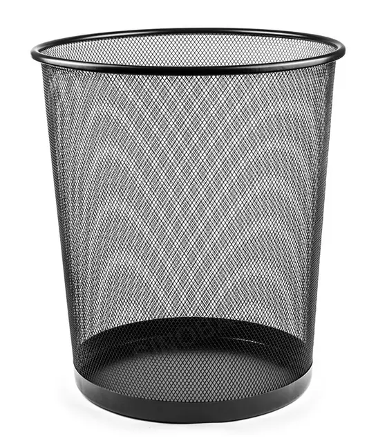 Sinoba Papierkorb 18L rund Metall Drahtgeflecht schwarz 34cm