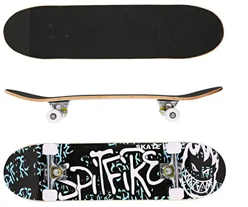 Skateboard Komplette Cruiser Skateboard für Kinder Jugendliche Erwachsene,7-Lagiger Kanadischer Ahorn Double Kick Deck Concave mit All-in-one Skate T-Tool für Anfänger