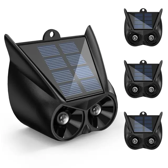 Marderschreck Solar 4er Pack,Marderabwehr,Katzenschreck für Garten,Katzenabwehr für den Außenbereich mit rotem Blinklicht Blitzlicht,IP44 wasserdicht,Marderschreck Garten,gegen Marder,Fuchs,Waschbär