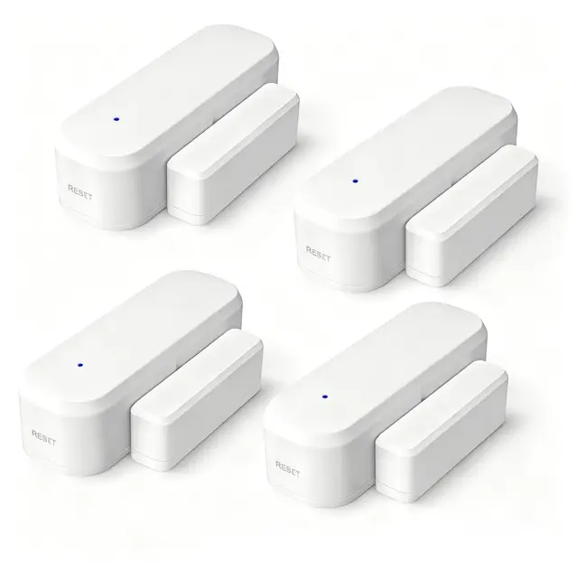 4 Stücke Tür Fensterkontakt Smart Home, LincoSoft Zigbee Fenstersensor Tuya, Drahtlose Home Security Alarmanlage für Smarten Heizkörperthermostat Haus, Garage, kompatibel mit Alexa und Google Home