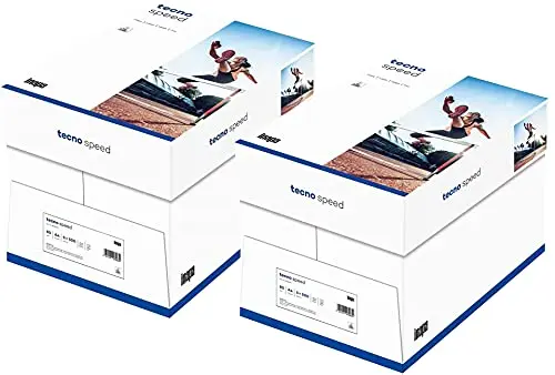 inapa tecno Speed Druckerpapier: 80 g/qm², A4, weiß, 5000 Blatt (2 Kartons à 2500 Blatt) - ideal für schnelles und problemloses Drucken