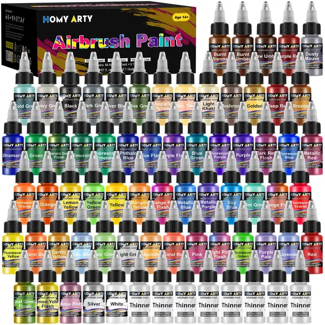 homy arty airbrush farbe 64 farben 8