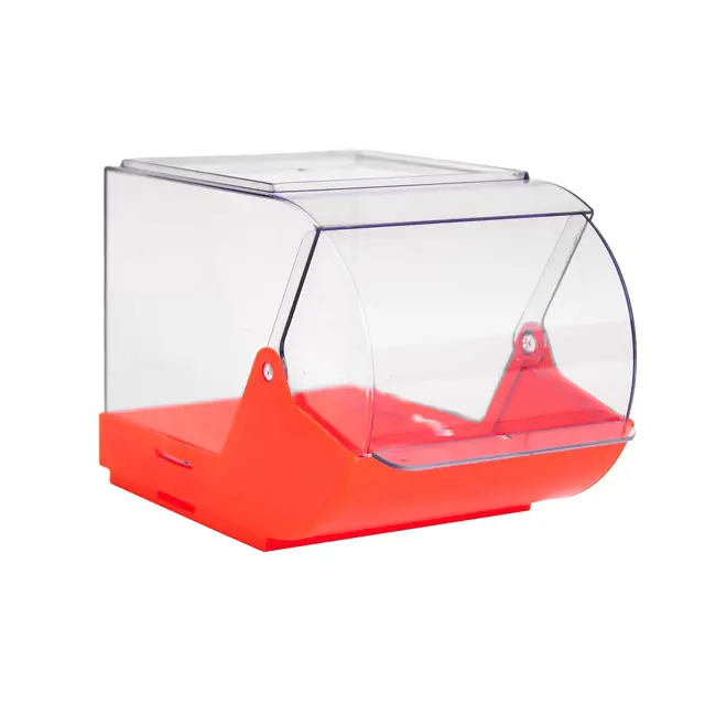 hünersdorff Stückartikelbox aus PP, mit transparentem Klappdeckel, 3,7 Liter Füllvolumen, rot