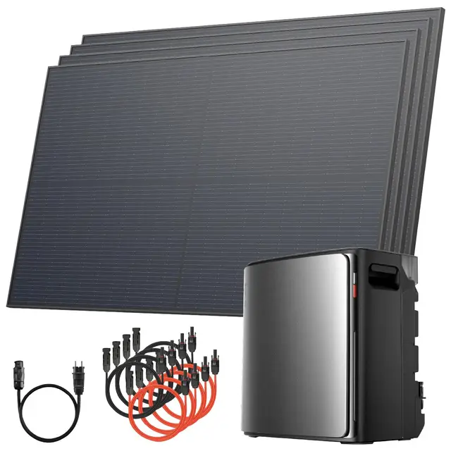 Solarway® Balkonkraftwerk 2000Wp / 800W mit 3,8 kWh EcoFlow STREAM Ultra X Speicher – Komplettset mit 500W Solarmodulen, Wechselrichter & Zubehör – steckerfertige Mini-Solaranlage für die Steckdose