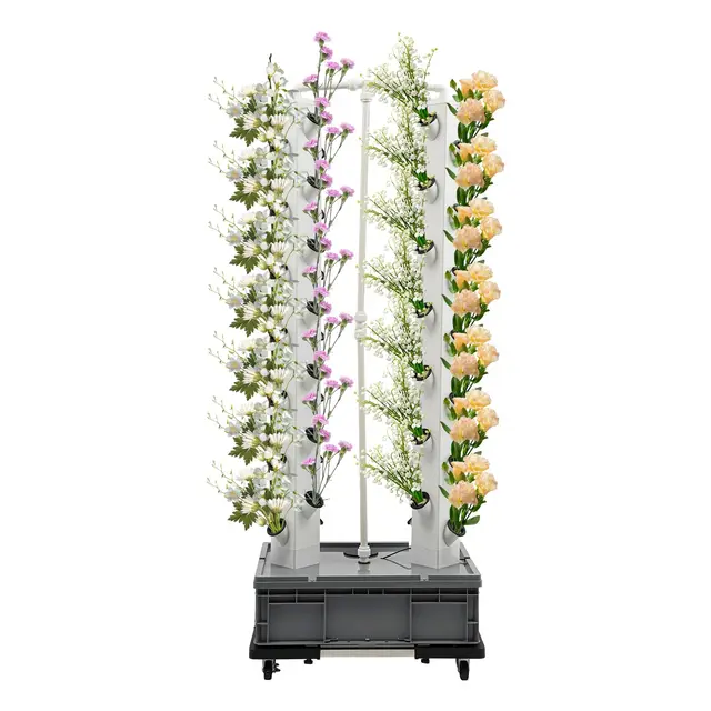 56-Pflanzen Indoor Hydroponik Outdoor Wachsen Vertikaler Garten Wachsender Turm Turm, Vertical Garden Smart Kit, für den Anbau von Blumen, Gemüse, Kartoffeln, Blattgemüse, Kräutern, Melonen, Stechpalm