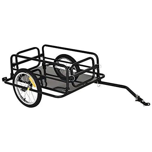 HOMCOM Fahrradanhänger Lastenanhänger 50 kg Stahl Schwarz