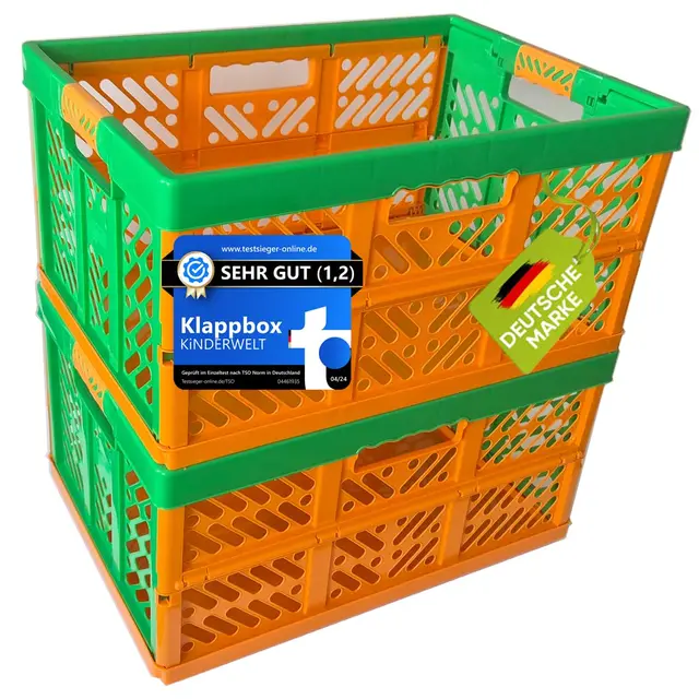 KiNDERWELT Klappbox 45 L bis 50 kg (2er Set) orange