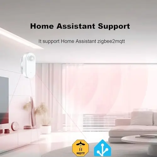 Haozee Smart Motion Sensor, Zigbee PIR-Bewegungssensor mit Beleuchtungswert, Hohe Empfindlichkeit, Echtzeiterkennung, Zigbee-Hub erforderlich, Unterstützt Home Assistant, Zigbee2MQTT