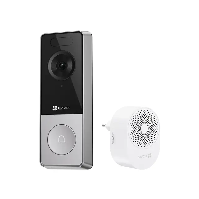 EZVIZ CP8 WLAN Video Türklingel Kabellos mit 3K 5MP Kamera, 9600mAh Herausnehmbarem Akku, Wi-Fi 6, Farbnachtsicht, 162° Weitwinkel, Personenerkennung, Chime, 2-Wege-Audio, Alexa & Google Assistant
