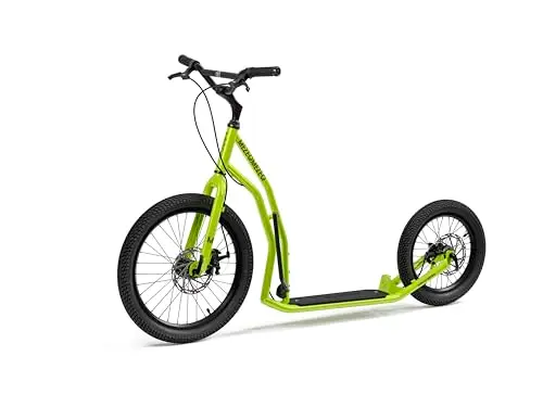 YEDOO Mezeq Tretroller - bis 150 kg, mit Luftreifen 20/16 - Scooter für Erwachsene, Offroad Tretroller mit abnehmbarem Ständer und Fußablage und verstellbarem Lenker, Dogscooter mit Scheibenbremse.