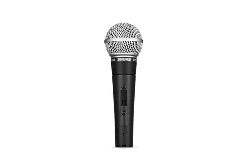 Shure SM58SE Cardioid Dynamisches Vokalmikrofon mit Eius-Schalter, eingebauter Popfilter, A25D-Mikrofon-Clip, Speichertasche, 3-pin-XLR-Anschluss (SM58S)