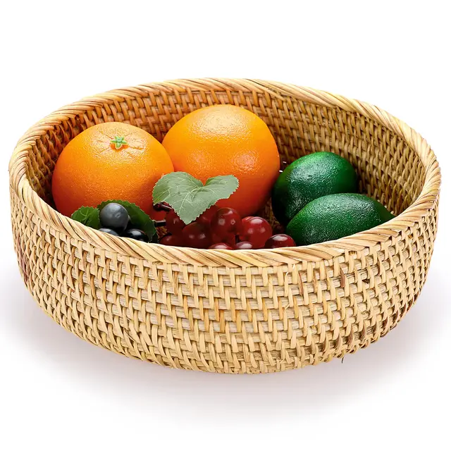 ignpion runder rattan brotkorb gold 26cm