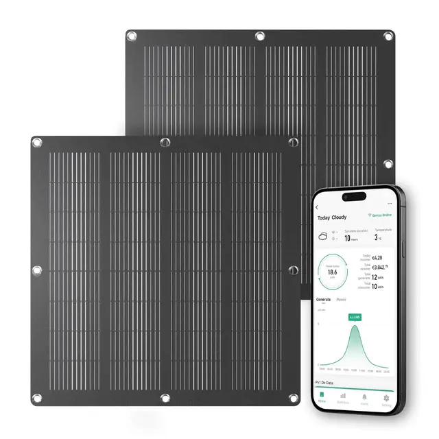 Solarpanel Set 110W, Semi-Flexibel & Leicht Balkonkraftwerk, Smart Monitoring per App, für Balkon & Garten Anwendungen