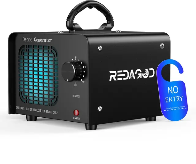 Ozongenerator 48000mg/h Ozongerät, Redagod Ozonisator Industrieller mit 120 Min Timer O3 Ozon Luftreiniger bis zu 300㎡ Geruchsneutralisierer für Auto Hotel Küchen Garage Wohnung Eisen