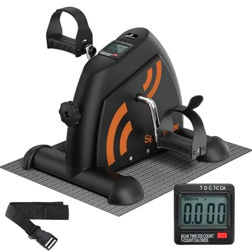 Sportneer Pedaltrainer für Senioren,Mini Heimtrainer mit LCD-Display, Fitnessgeräte für Zuhause – Tischfahrrad, Ergometer Senioren, Arm- und Beintrainer für Senioren mit Anti-Rutsch-Matte