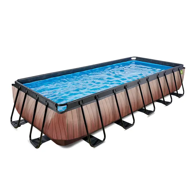 EXIT Toys Aufstellpool Rechteckig 540 x 250 x 100 cm mit Filterpumpe