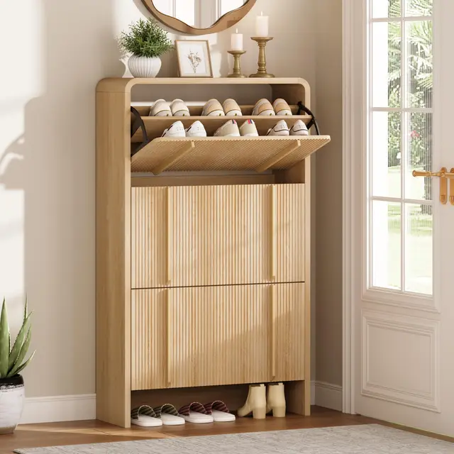 luxoak schuhschrank 3 klappen scsc101-eu