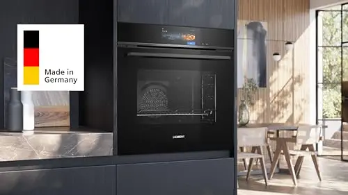 Siemens HB778G9B1 iQ700, Einbau-Backofen, 60 x 60 cm, Made in Germany, Bräunungssensor mit Kamera und KI, TFT-Full-Touchdisplay Pro, Pyrolytische Selbstreinigung, Gerichterkennung, Schwarz, Edelstahl