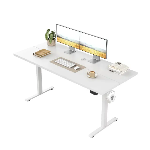 Klicelor Elektrischer Steh-Sitz-Schreibtisch 100×60 cm Weiß