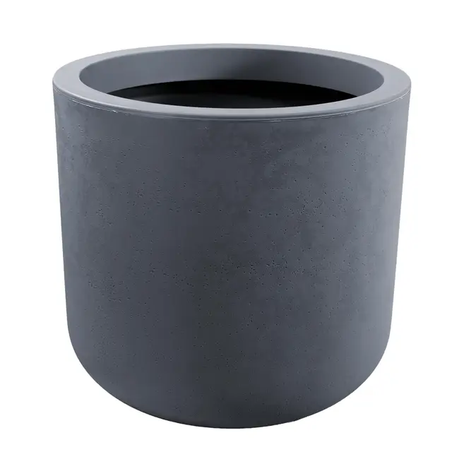 mgc24 Blumenkübel rund Ø 48,5 x 46,2 cm 67 L Pflanztopf in Basaltoptik anthrazit grau wetterfest & robust für Garten, Balkon & Terrasse