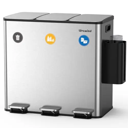 lovewind mülleimer 3x20l 60l treteimer