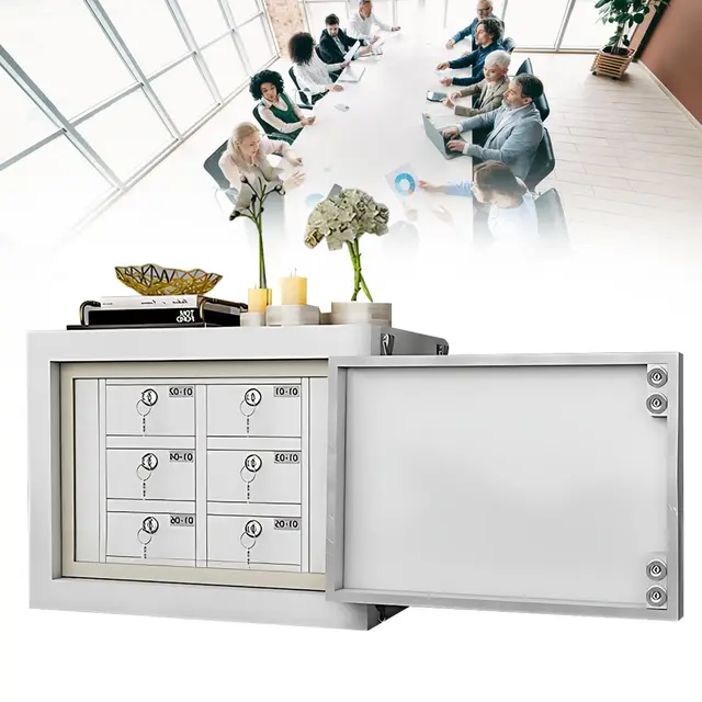 VZXATYOP Metall-Handy-Spind-Signalblockierungsschrank, Handy-Signal-Abschirmschrank, Schirmt 5G-WLAN- Und Bluetooth-Signale Ab Mit Metallschloss Und Schlüssel(6squares)