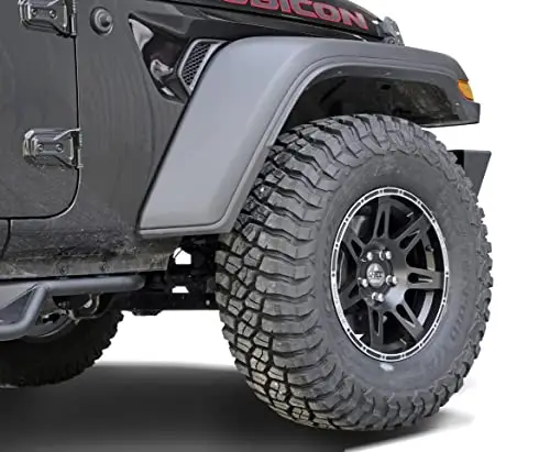4x Kompletträder W-TEC Extreme 8,5x17 schwarz-silber mit Bereifung 35x12,5 R17 BF Goodrich Mud Terrain kompatibel mit Wrangler JL (2018-)