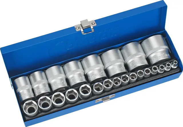 Condor Werkzeug 1194 | Zoll Steckschlüssel-Einsatz-Satz Nusskasten Set Steckschlüsselsatz | 24-teilig | 1/4" + 1/2" | 6-kant | 5/32-1.1/4 | Ratschenkasten Knarrenkasten | zöllig