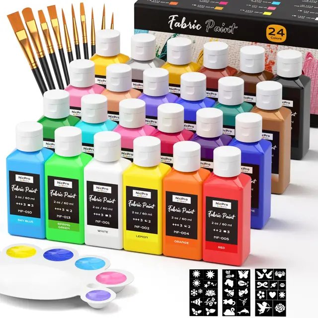 nicpro textilstofffarbe 24 farben set