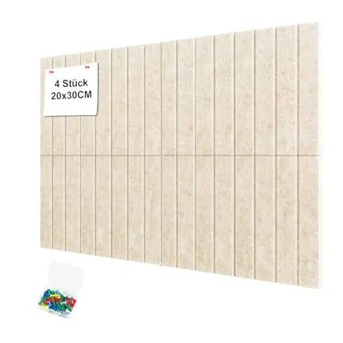 60 x 40 cm Filz Pinnwand Selbstklebend 4 Stück 30 x 20 cm Pinnwand Filz mit 50 Stück Pinnnadeln Korkwand Alternative Dekorative Pinnwände Sichere Abnehmbare Pinwand für Büro Kinderzimmer Schule(Kamel)