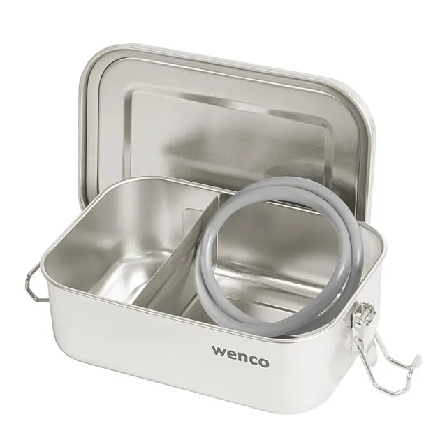 wenco lunchbox edelstahl 2 fächer 650