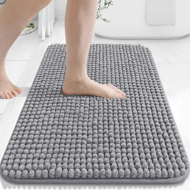 homaxy chenille badematte 41x61 cm grau