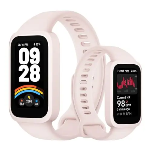 Xiaomi Smart Band 9 Active，Sports Fitness Tracker，Watch，1.47'' TFT Display, 60Hz high Refresh Rate，18 Days Battery Life，Sleep and Health Monitoring，50 Sports Modes, 5ATM, iOS & Android, Rosa