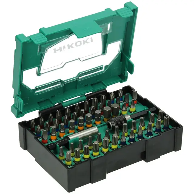 HiKOKI 60-teiliger Bit-Satz (BOX II) - Vielseitiges Schraubendreher-Bit-Set für präzises Arbeiten - Torx, PH, PZ, SL, Innensechskant Bits - Bit-Box ideal für Heimwerker und Profis