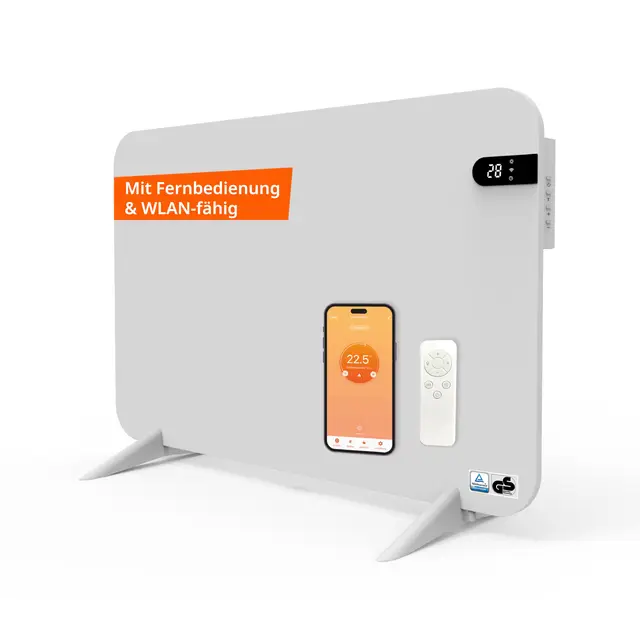 Könighaus 450W Smart Dual-Infrarotheizung V2 - Standgerät/Wandmontage