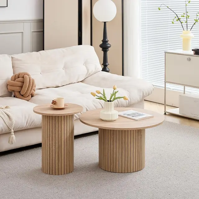 hjhomeheart couchtisch 2er set holz rund