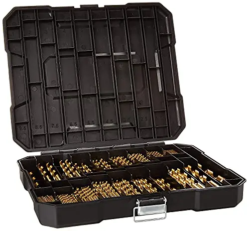 HURRICANE 230tlg. Titan Bohrer Set, Professional Bohrer Set von 1mm bis 10mm, Hochgeschwindigkeitsstahlbohrer, Zubehör für Bohrmaschinen, Titanium Bohrer für Holz/Guss/Aluminiumlegierung/Kunststoff