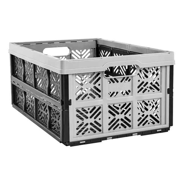 keeeper Stabile Klappbox Ida, Stabiler Kunststoff (PP), 48 x 35 x 23 cm, 32 l, Nordic Grey