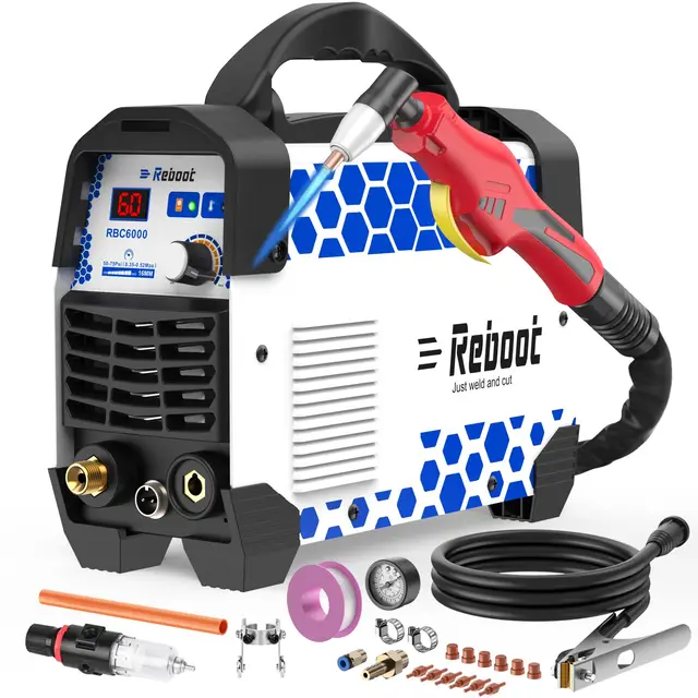 Plasmaschneider CUT 60 Digitaler IGBT - Inverter 240V 60Amp, Sauberer Schnitt von 1/2", RBC6000 5GEN, Ideal für DIY - und Industrieprojekte