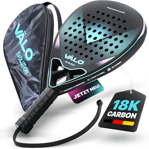 Padel-Schläger 360g 18k Carbon, Padel für Anfänger & Fortgeschrittene Dank Komfortgriff & Diamantform für Kontrolle & Dynamik | Padelschläger + Tasche | Damen & Herren
