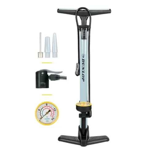 Dunlop Fahrradpumpe Doppelventil Standpumpe grau