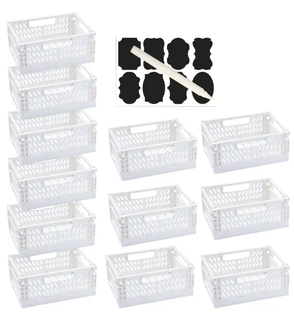 XAHMBSS Klappboxen Klein 15×9,7×6 cm 12er-Set Weiß