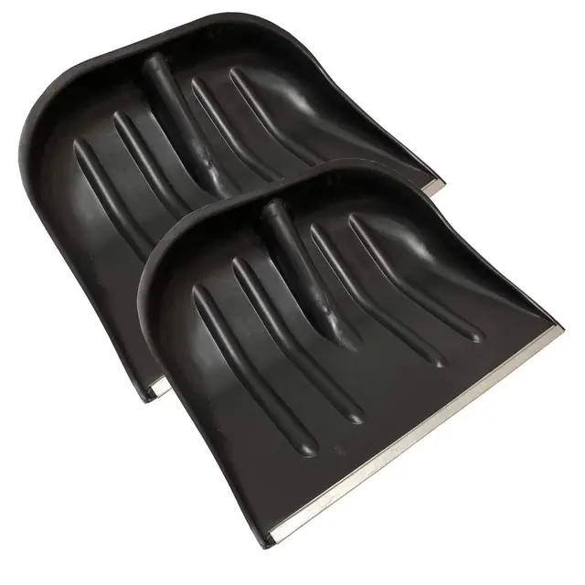 2x Schneeschieber Schneeschaufel Schwarz 45cmx35cm mit Schiebekante aus Aluprofil