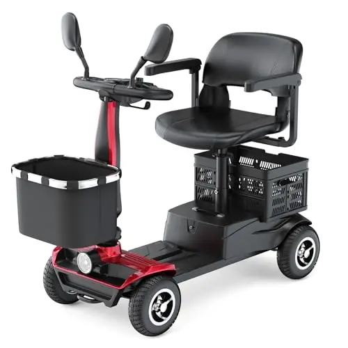 Seniorenmobil Elektromobil Klappbar, E Scooter mit Sitz für Erwachsene für 20AH Akku Elektrischer Rollstuhl 250W Motor 20-35km Reichweite 150 kg Belastung für Reisen Alltag