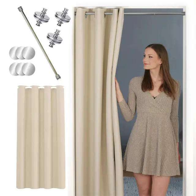 tinycurtains thermo türvorhang beige