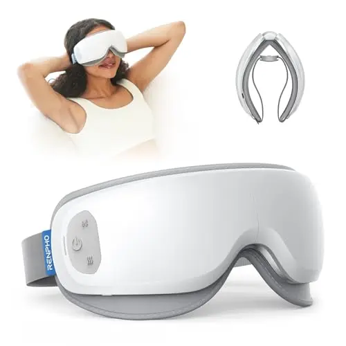 RENPHO Ultra-leises Augenmassagegerät mit Wärme, Personalisierte Geschenk für Sie, Leichte beheizte Augenmaske, Gesichtsmassagegerät für trockene Augen, Schlaf verbessern Eyeris Zen